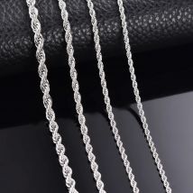 1 Stück 925 Sterling Silber Breite 2/3/4 mm Seilkette Halskette/Armband für Männer Frauen Männer Mode Kette Halskette
