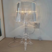 Lampada da tavolo fantasma barocca bianca trasparente di design nordico, comodino, divano, illuminazione, decorazione, luce ambientale a LED