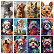 Azqsd Diamant Malerei volle Kits Hund Tier Mosaik Wohnkultur Strass DIY Geschenk Stickerei Verkauf Handarbeiten Kreuz stich