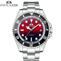 Klassische Männer Mechanische Armbanduhr Luxus Edelstahl Keramik Lünette Automatische Uhr für Männer Kalender Relogio Masculino Box