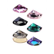Pubrilex Galactic Shape Sew On Rhinestones Crystal Glass Flatback Chamfered Rhinestone Sewing Strass for Garment Decoration