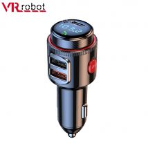 VR Robot PD30W+QC 3.0 Bluetooth 5.4 Samochodowy odtwarzacz MP3 Nadajnik FM Bezprzewodowy zestaw głośnomówiący U Disk Odtwarzaj USB Samochodowy adapter szybkiego ładowania