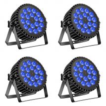 U'King 4PCS 200W LED Par Light DMX512 18x8W RGBW LED Wash Light Effect Flat Light for DJ Disco Party Club Wedding Stage Light