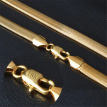 Gold Chain Rough Necklace Hot Long Necklace Fashion Jewelry 18 K 6MM 50cm 20inch Men Chain Necklace Wholesale