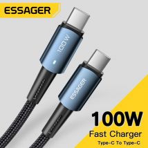 Essager PD100W 60W Kabel typu C do C Szybkie ładowanie telefonu komórkowego Przewód do ładowania Xiaomi Samsung Huawei Macbook iPad