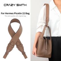 CRAZYSMITH Umhängetaschengurt aus echtem Leder für Hermes Picotin 22-Tasche, weiche Schultergurte, Ersatzhandtasche, Taschenzubehör