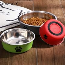 Ciotola per cani antiscivolo per cani e gatti di taglia grande, media e piccola, acqua potabile, ciotola per animali domestici, ciotola per alimenti per animali domestici in acciaio inossidabile