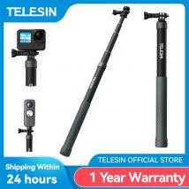 TELESIN 1,2 M 3M Carbon Faser Selfie Stick Einbeinstativ Ausziehbar Mit 1/4 Schraube Für GoPro Insta360 Osmo Action DJI action Kamera