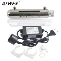 ATWFS 6W 220V Edelstahl UV Sterilisator Filter Wasser RO System Wasser Filter Für Haushalt Küche Wasserfilter