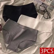 3 Teile/satz Sport Stil Baumwolle frauen Höschen Mädchen Unterwäsche Atmungsaktive Mittlere Taille Shorts Sexy Dessous Plus Größe Solide Briefs
