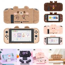 Geekshare Carcasa protectora de felpa de invierno Compatible con Nintendo Switch o Switch Oled Cute Bear Bunny Elk Case Regalo de Navidad