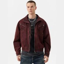 Herbst Amerikanischen Retro Cargo Jacke Männer Streetwear Fashion Lose Beiläufige Kurze Bomber Mantel Mann Motorrad Jacke Oberbekleidung