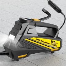 CARSUN kabelgebundene tragbare Auto-Luftpumpe, 12 V, 150 PSI, elektrische Reifenfüllpumpe, Motorrad, Fahrrad, Ball, LED-Licht, Auto-Luftkompressor