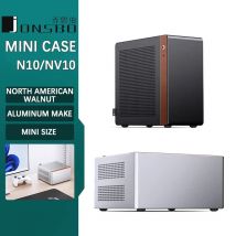Mini custodia da tavolo JONSBO NV10 N10 ITX (guscio in lega di alluminio da 3,3 mm/noce nera nordamericana/versione ITX/cavo adattatore PCIE4.0)