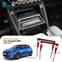 Real Soft Carbon Fiber Aufkleber für Peugeot 208 e-208 2020 2021 2022 2023 2024 2025 LHD RHD Auto Zentrale Bedienfeld Trim
