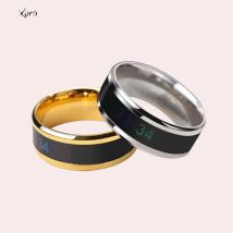 Anello di temperatura Acciaio al titanio Umore Emozione Sensazione Anelli sensibili alla temperatura intelligenti per donne Uomini Gioielli impermeabili