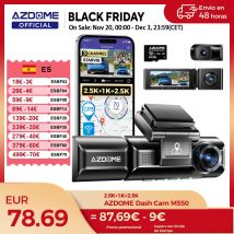 AZDOME Dash Cam M550 4K + 2,5 K GPS incorporado WiFi cámara de salpicadero de coche parte delantera interior trasera 3 vías IR visión nocturna coche DVR soporte cámara trasera