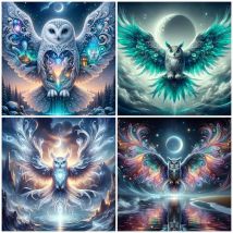 DIY Diamant Mosaik Eule 5D Diamant Malerei Flügel voller Bohrer Stickerei Tier Fluss Bild Strass Home Dekoration