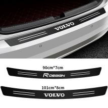 1pc Carbon Fiber Car Badge Rear Bumper Trunk Protection Sticker Decoration For Volvo Rdesign XC60 XC90 V40 V50 V60 S40 S60 S80