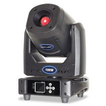 Spot LED a lira da 100 W 7 colori + 8 Gobos DMX 512 15 canali Luce da palco a testa mobile 5 sfaccettata Effetto prisma