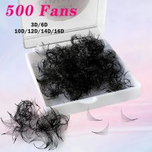 CoMango handgemachte 500 vorgefertigte Wimpernfächer Strauß Wimpern spitze Basis mittlerer Stiel Volumen Fächer Promade lose Fächer Wimpernverlängerungen