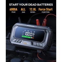Yaber 4 w 1 6000A Jump Starter PD65W Power Bank 160PSI Sprężarka powietrza Pompa do opon Przenośna ładowarka Wzmacniacz samochodowy Urządzenie rozruchowe