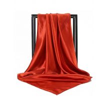 90X90 Satin Silk Scarf Hijab Solid Women Shiny Square Wrap Shawl Head Neck Cover Plain Hair Tie Band Beach Hijab Female Foulard