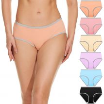 Pokarla 6 pcs niedrige Taille 100% Baumwolle Schritt Hipster Unterwäsche für Frauen Damen volle Sitzfläche Höschen für Mädchen große Größe