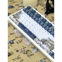 Cherry Korean Keycaps PBT Translucent Side Engraved Retro Hangul Gaming Custom Keycap 126Keys 2.25/2.75U Alice Layout 한글 키캡