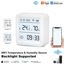 Tuya WIFI Smart Temperatur Feuchtigkeit Sensor Hygrometer Thermometer Hintergrundbeleuchtung Smart Life Support Alexa Google Assistent