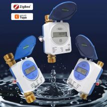 Medidor de agua ultrasónico inteligente Zigbee DN15 DN20 DN25 pantalla Digital LCD medición del consumo de flujo de agua IP68 funciona con Tuya