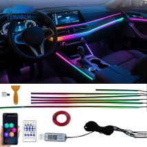 Kolorowa listwa oświetleniowa RGB do samochodu z akrylowym oświetleniem LED wewnętrznym, zasilana przez USB, neonowa dekoracja na deskę rozdzielczą.