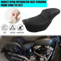 Sedile conducente e passeggero nero per moto per Harley Dyna Super Glide Low Rider Street Bob FXDB 2006-2017 2016 2015