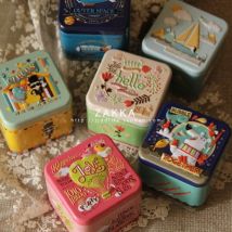 4PCS Exquisite 3D Cartoon Zinn Box Keks/Teeblatt Kleinigkeiten Container Fall Metall Anpassbare Großhandel Kind Geschenk Box Platz