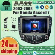 Android 15 Carplay Auto Qualcomm 2K QLED pantalla reproductor de Radio de coche para HONDA ACCORD 7 2003-2008 GPS estéreo BT Wifi Multimedia DSP