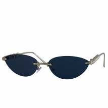 Small Frame Sexy Cat Eye Punk Rimless Sunglasses Women 2025 Luxury Brand Oval Metal Sun Glasses For Ladies Vintage Shades UV400