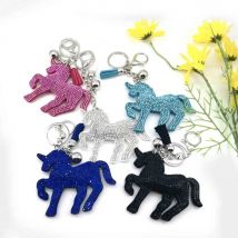 New  Unicorn Keychain Inlaid with Full Rhinestones Multicolor Lady's Bag Pendant Small Personalized Gift Fashion Accessory