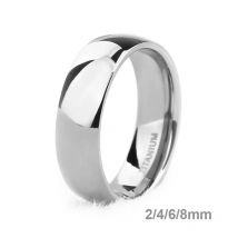 Kolmnsta 6 mm Herren-Titan-Ring, silberfarben, poliert, klassische Verlobungsringe für männliche und weibliche Eheringe, verblasst nie