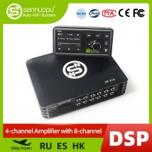 Processore DSP per auto Sennuopu Amplificatore a 4 canali Processori audio digitali a 8 canali con telecomando LCD