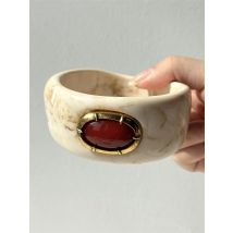 Bracciale largo retrò con rubino geometrico sfumato marrone bianco sporco Melade Gioielli di moda da donna perfetti per feste, regali di vacanze
