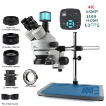 48MP 2K 4K HDMI Digital USB Microscopio Kamera 3,5X-90X Simul-Brenn Trinokular Stereo Mikroskop Für
