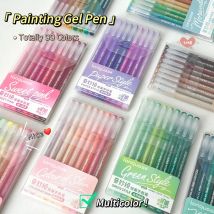 9 SZTUK / ZESTAW Wielokolorowy długopis żelowy Kolorowy długopis żelowy 0,6 mm DIY Graffiti Pen Morandi Retro Color Drawing Pen Art Supplies New