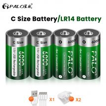 Palo 1,5 v c Größe Li-Ionen-Batterie 6000mwh Typ c wiederauf ladbare Lithium batterien c Größe Lipo lr14 Batterie für Taschenlampen Gasherd