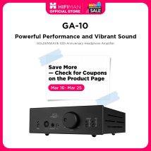 HIFIMAN × GOLDENWAVE GA-10 Amplificatore per cuffie a valvole da tavolo di fascia alta con uscita bilanciata per l'audio domestico, nero