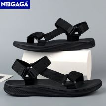 Klassische schwarze Herren Sport Sandalen Sommer Freizeit Strand Urlaub Sandalen Outdoor rutschfeste atmungsaktive flache Sandalen Schuhe