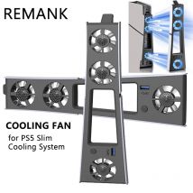 REMANK Lüfter P5 Slim für PS5/PS5 Slim Lüfter RGB-Lichtkühlsystem Disc und digitales Konsolenzubehör mit USB