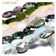 Großhandel Natürliche Facettierte Ovale Stein Perlen Achate Jade Rhodochrosit Kristall Für Schmuck Machen DIY Armband Halskette 13*18mm