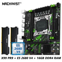 MACHINIST X99 PR9 Motherboard Kit set LGA 2011-3 Intel Xeon E5 2680 V4 CPU And DDR4 16GB(2*8G) RAM Optional combo usb3.0 NVME