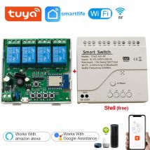 Tuya Smart Wifi Switch Module 12V 24V 220V RF 433 Remote Control Appliance Control Module 4CH Relay