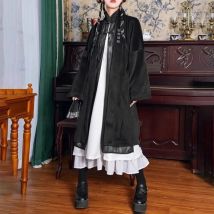 Männer Cord Dünne Taoistischen Robe Bestickt Cheongsam Taste Hanfu Cape Genderless Streetwear Fashion Strickjacke Jugend Tops Unisex